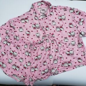 Hello Kitty Pink Pajama Set with Cute Pattern Size XL